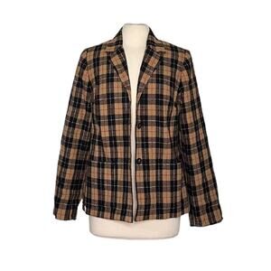 White Stag Wool Blend Plaid Brown Clueless Vibes Old Money Fall Blazer Jacket